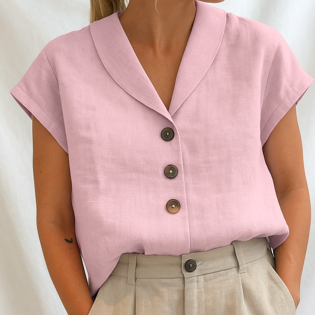 Lois | Elegant ensfarvet bluse