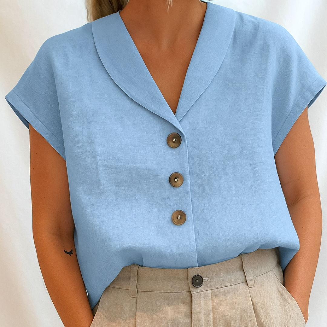 Lois | Elegant ensfarvet bluse