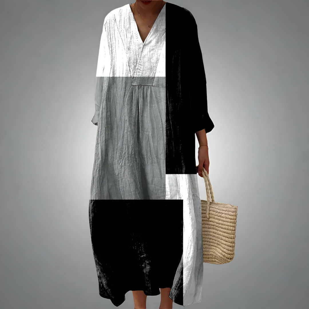 Ingrid — Elegant Geometrisk Kjole