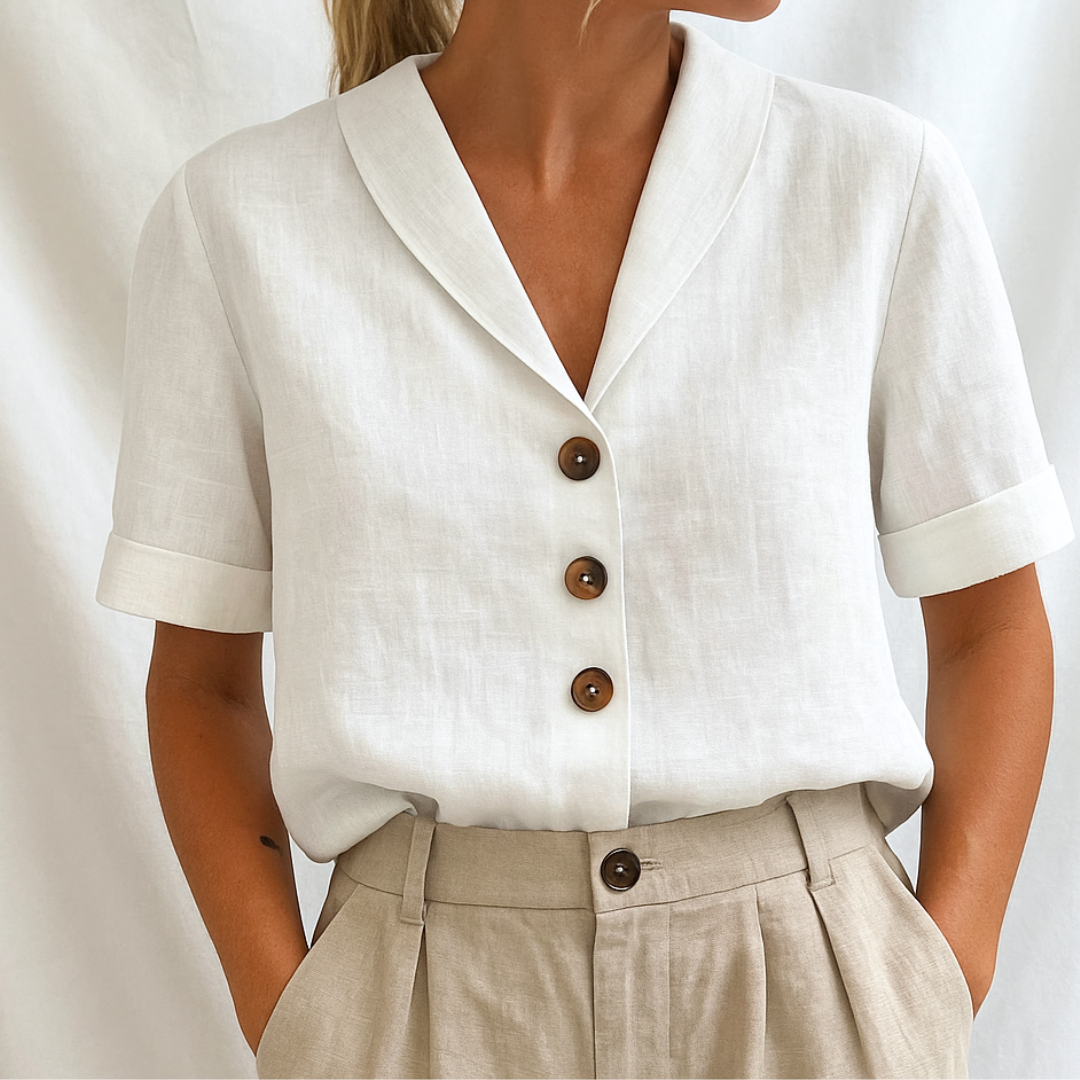Lois | Elegant ensfarvet bluse