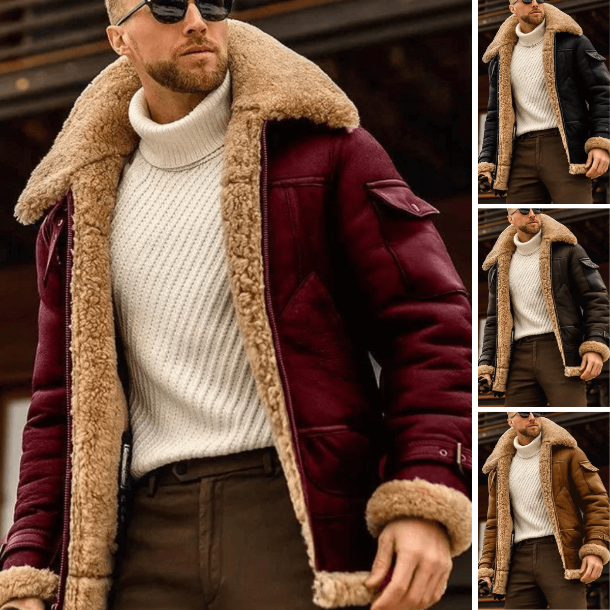 Jeppe | Læderjakke med Shearling-for