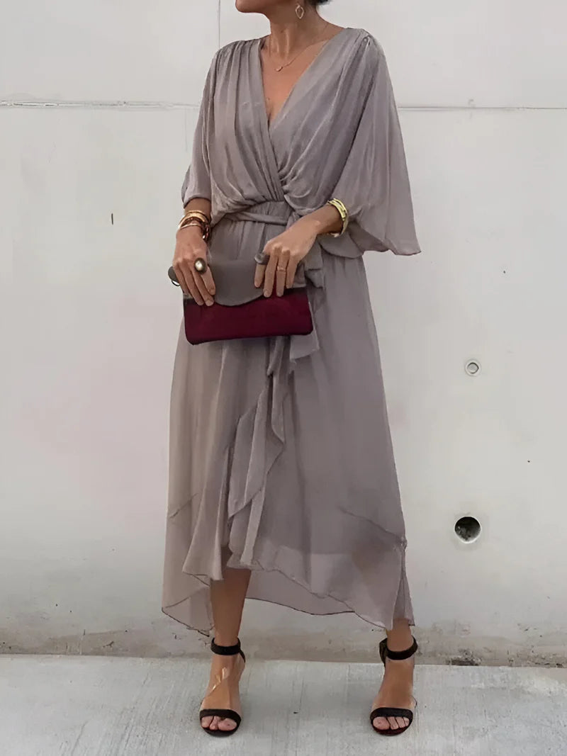 Blair | Chiffon kjole med V-hals