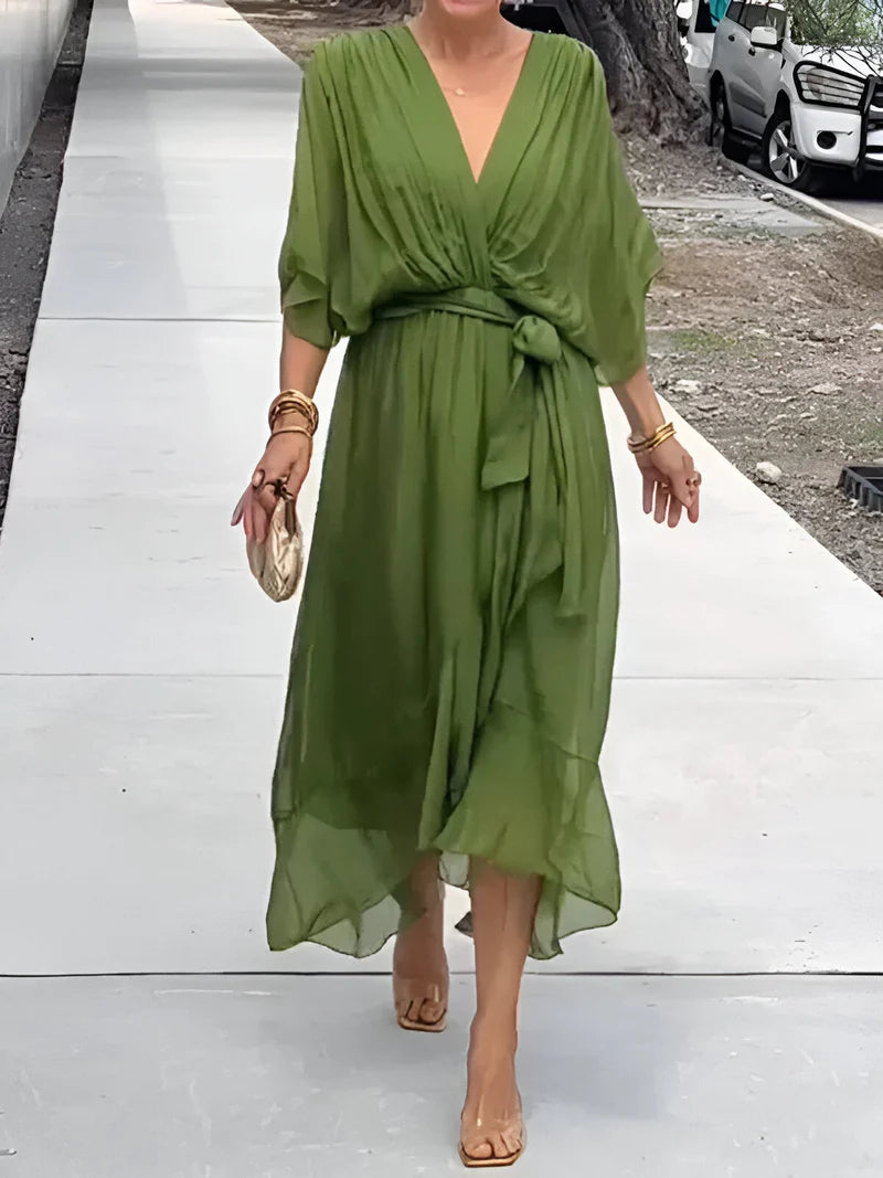 Blair | Chiffon kjole med V-hals