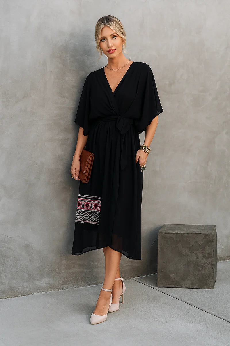 Blair | Chiffon kjole med V-hals