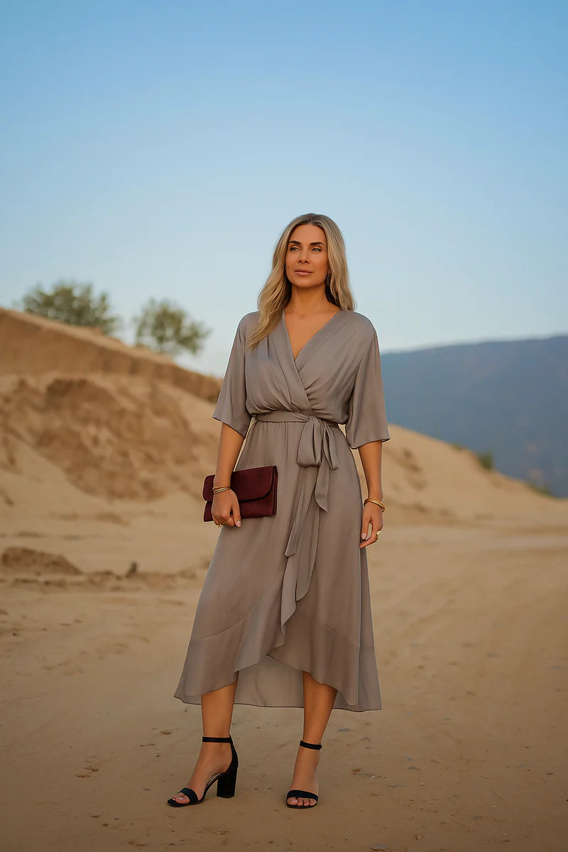 Blair | Chiffon kjole med V-hals
