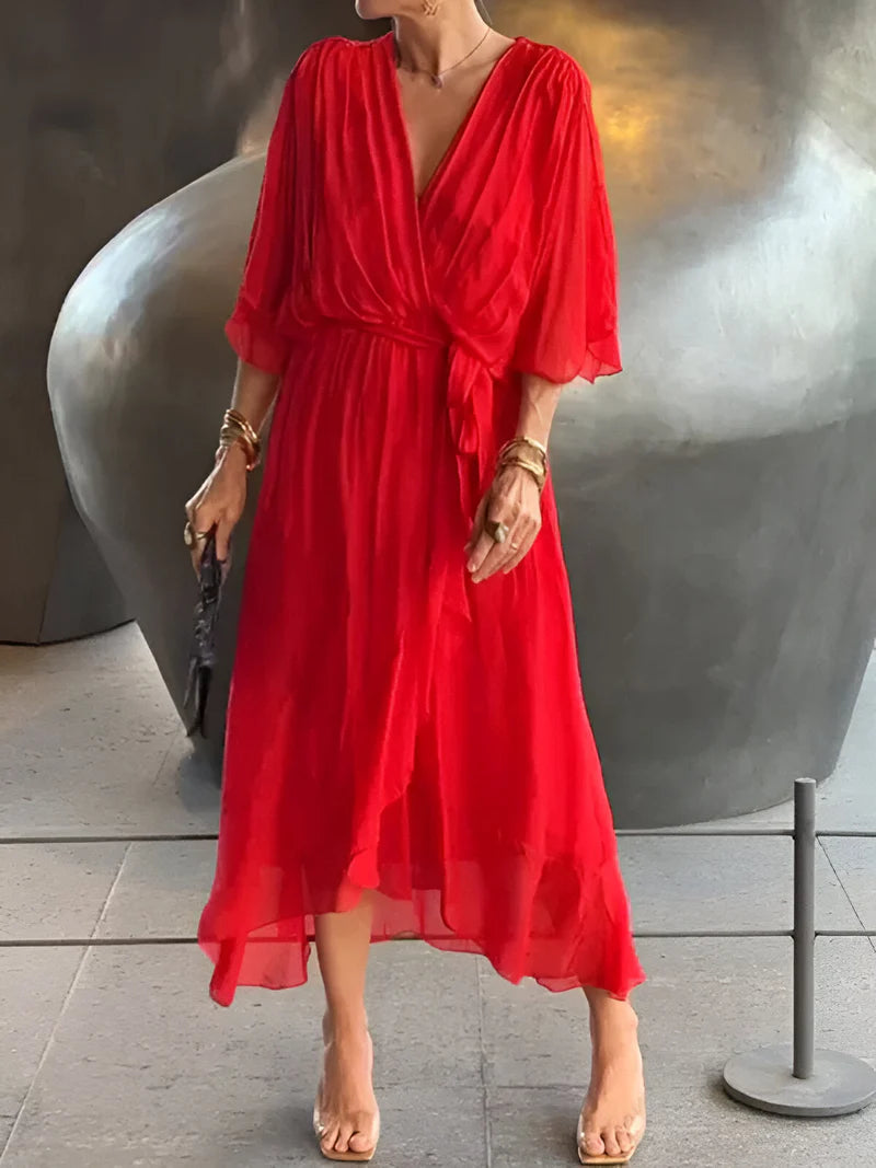Blair | Chiffon kjole med V-hals