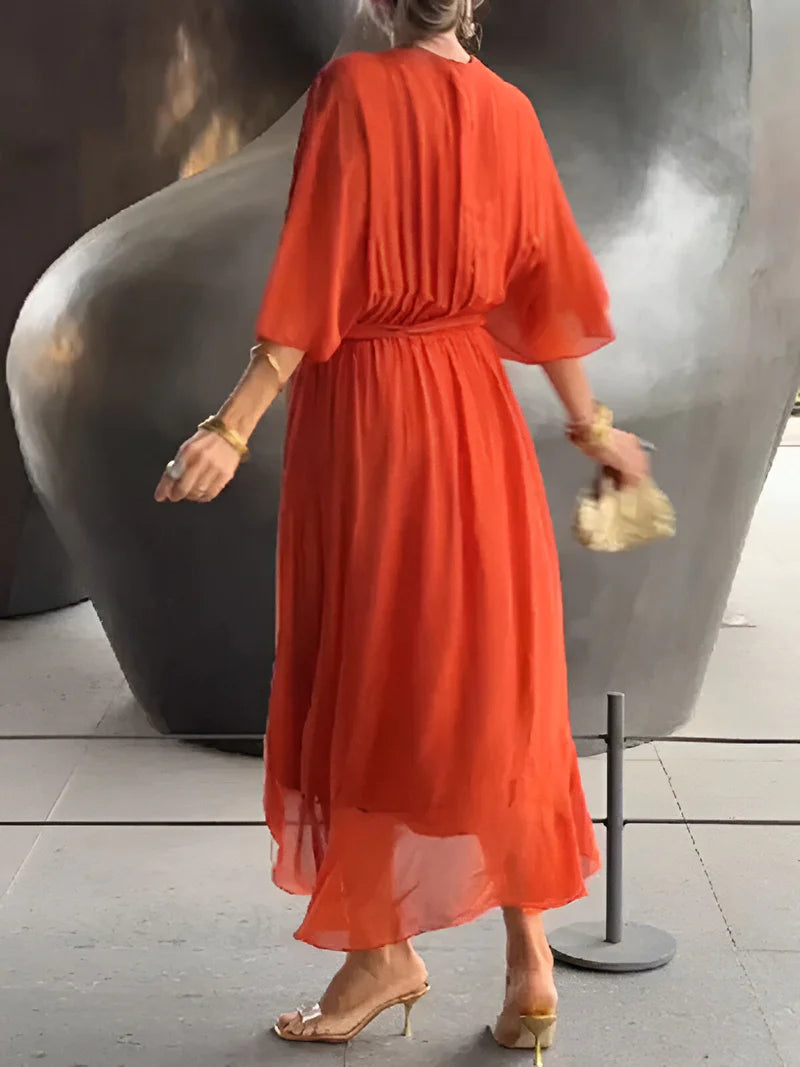 Blair | Chiffon kjole med V-hals