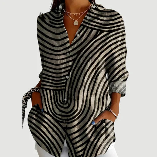 Ida | Bluse med farverigt design