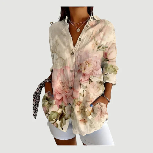 Ida | Bluse med farverigt design