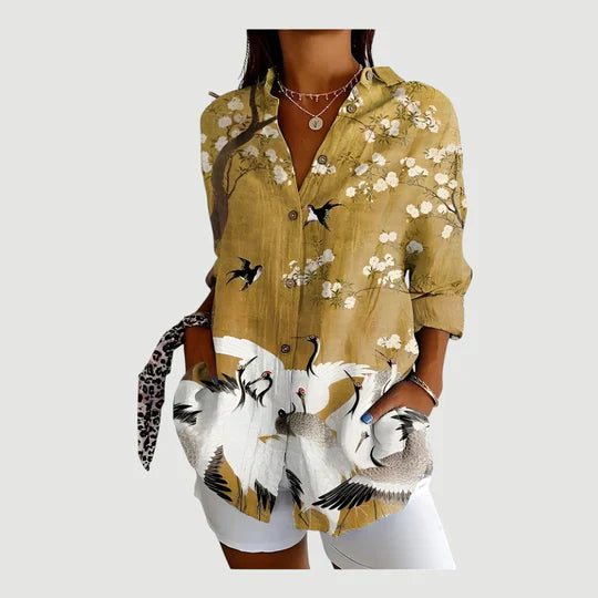 Ida | Bluse med farverigt design