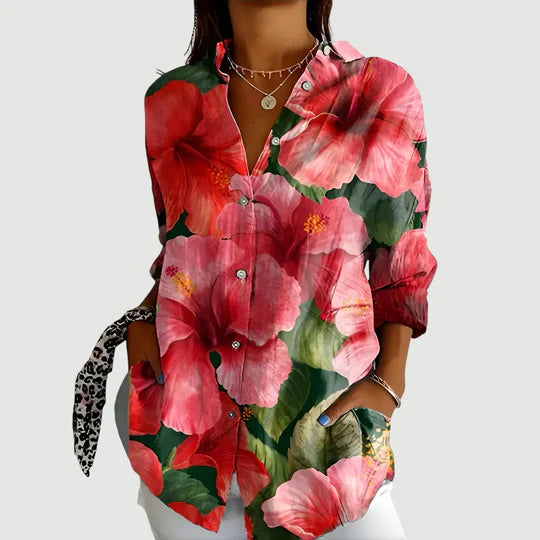 Ida | Bluse med farverigt design