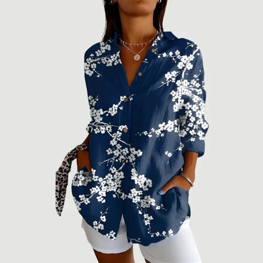 Ida | Bluse med farverigt design