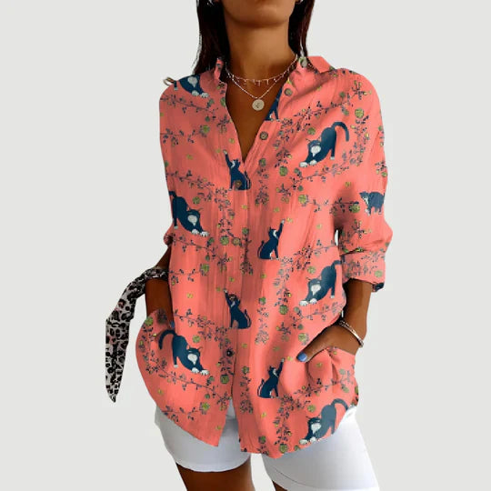 Ida | Bluse med farverigt design