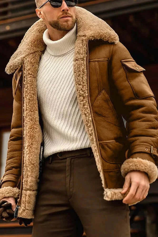 Jeppe | Læderjakke med Shearling-for