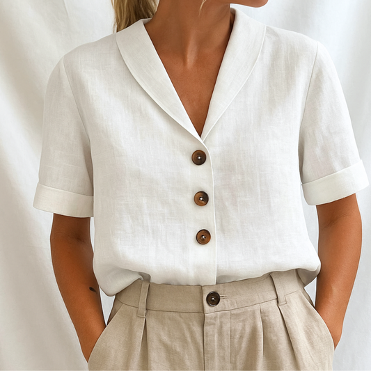 Lois | Elegant ensfarvet bluse