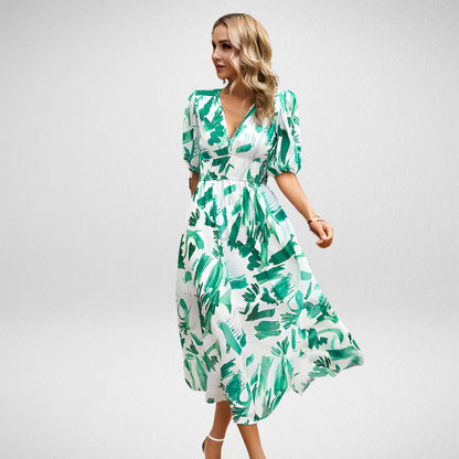 Irmelin | Stilfuld Geometrisk Print Kjole
