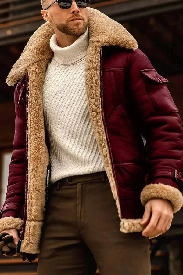 Jeppe | Læderjakke med Shearling-for