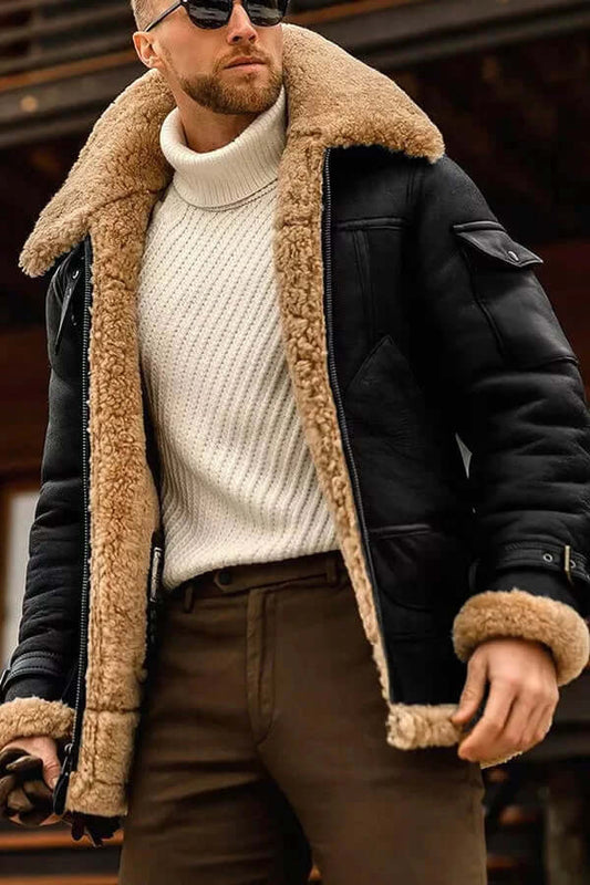 Jeppe | Læderjakke med Shearling-for