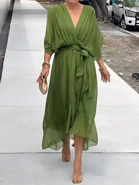 Blair | Chiffon kjole med V-hals