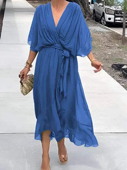Blair | Chiffon kjole med V-hals