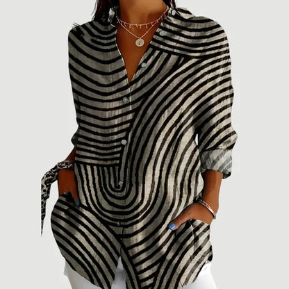 Ida | Bluse med farverigt design