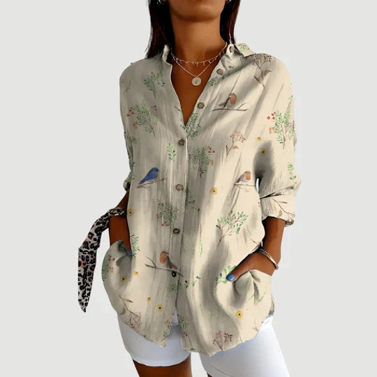 Ida | Bluse med farverigt design