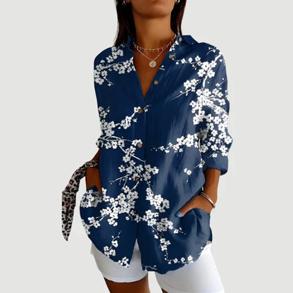 Ida | Bluse med farverigt design